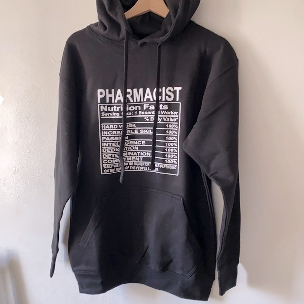 Pharmacist Nutrition Facts Black Hoodie